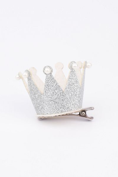 Le Mabelle Silver Pearl Detailed Queen Girl's Clip Buckle