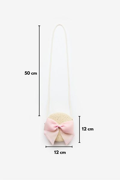Le Mabelle Powder Bow Girl's Straw Bag