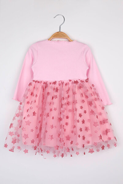 Le Mabelle Pink Star Printed Tulle Skirt Girls' Dress - Karen