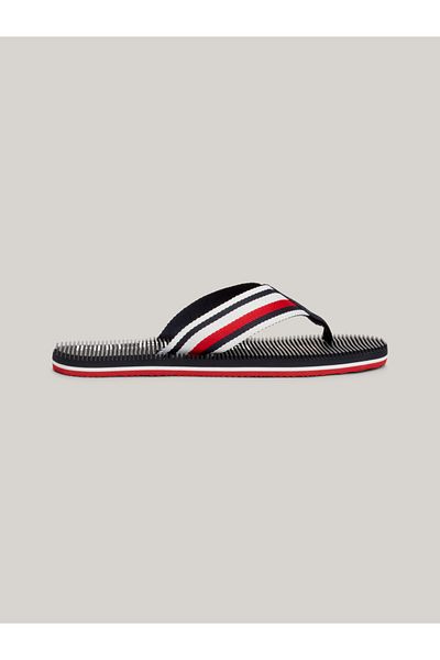 Tommy Hilfiger Men's Brand Logo Polyster Upper with Eva Rubber Outsole Signature Tape Finger Gap