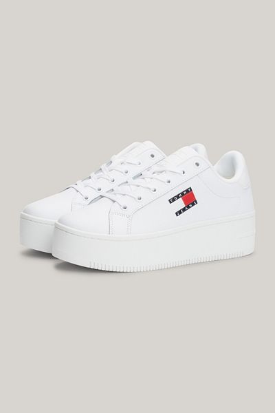 Tommy Hilfiger Dámské Logo značky Platforma Podpatky Stylově vypadající bílé tenisky Vhodné pro běžné použití En0en02518-