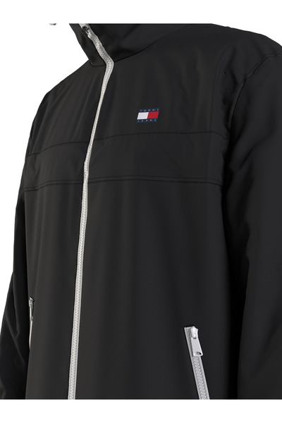 Tommy Hilfiger Men's Brand Logo Black Coat Suitable for Daily Use Dm0Dm17983 Bds