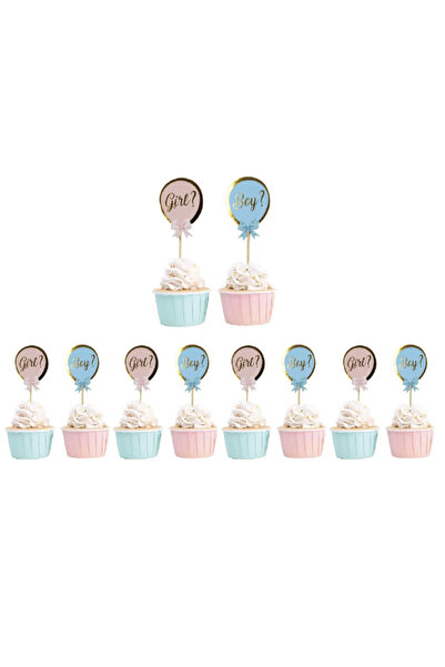 Le Mabelle Multicolored Girl Boy 10-Piece Toothpick Cake Decoration