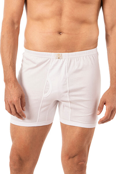 ÖZKAN underwear Özkan 0043 Ανδρικά 100% βαμβακερά χτενισμένα ύφασμα μονόκλινο εύκαμπτο άνετο μποξεράκι με τσάντα Long Johns