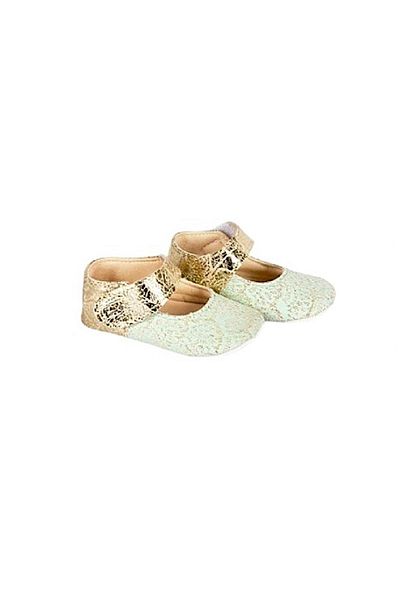 Balgüneş Tekstil Starred Baby Shoes Booties Mint Green