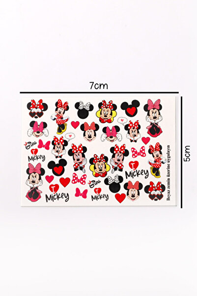 Le Mabelle Kırmızı Minnie Mouse Kız Çocuk Tırnak Sticker