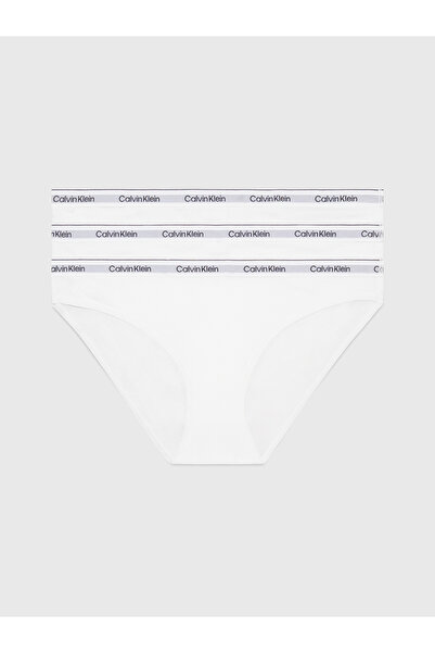 Calvin Klein Kadın Marka Logolu Elastik Bantlı Günlük Kullanıma Uygun Beyaz Külot 000QD5207E 100