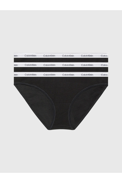 Calvin Klein Women's Brand Logo Panties - Comfortable and Breathable Daily Use with Elastic Band - Black