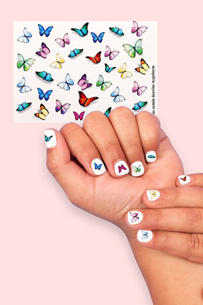 Le Mabelle Çok Renkli Kelebek Kız Çocuk Tırnak Sticker