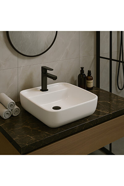 Turavit Porto Çanak Lavabo Batarya Delikli 40X40 Cm PRT0711