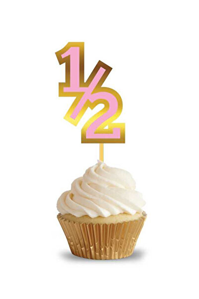 Le Mabelle Ornament pentru tort cu 1/2 cifre roz