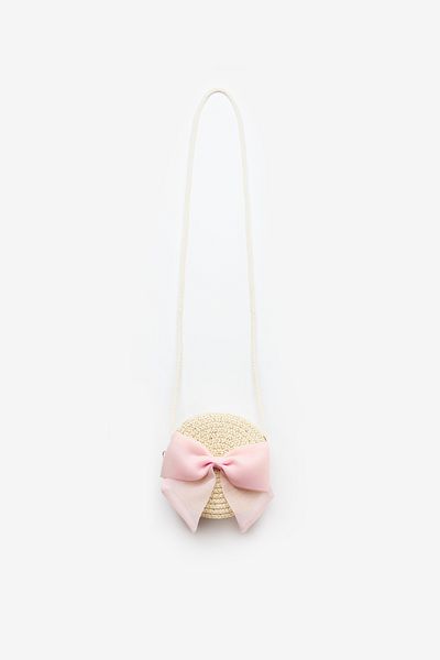 Le Mabelle Powder Bow Girl's Straw Bag