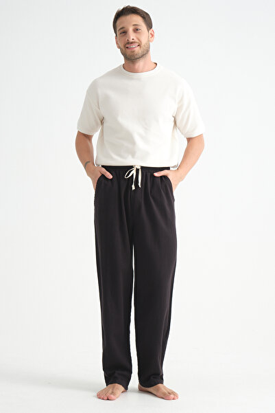 Redline Luxe Erkek Baggy Keten Karışımı Rahat Pantolon Bol Paça Yeni Sezon