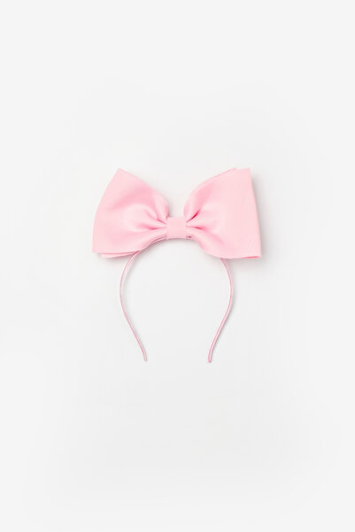 Le Mabelle Pembe  Büyük Fiyonklu Kız Çocuk Taç