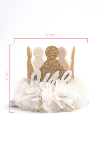 Le Mabelle White 1 Year Old Queen Birthday Crown