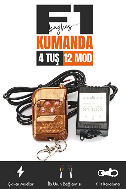 Baghes F1 Çakar Modülü – Ahşap Kumandalı | 12 Fonksiyonlu Uzaktan Kumanda