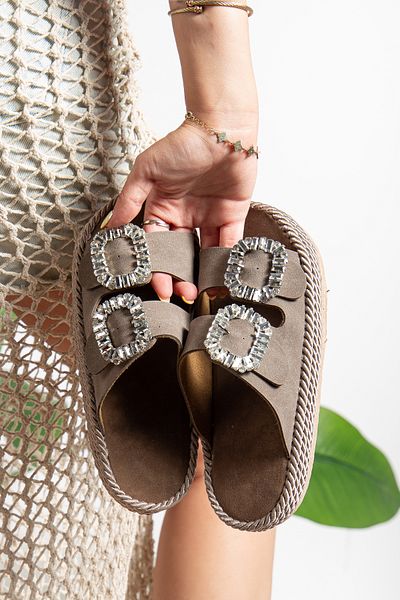 PLN SHOES Wrapped Orthopedic Eva Sole Lightweight Anatomical Slippers Daily Comfortable Slippers with Double Tape Buckle