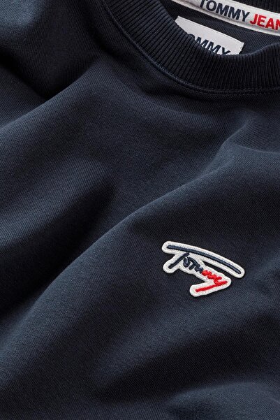 Tommy Hilfiger Sötétkék férfi pulóver márkalogóval, mindennapi használatra DM0DM16796 DW5