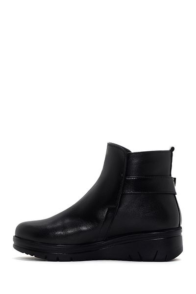 Derimod Women's Black Banded Leather Comfort Boots 24Wfd 360218