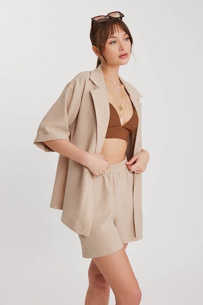 Vitrin Off Shoulder Long Collar Jacket