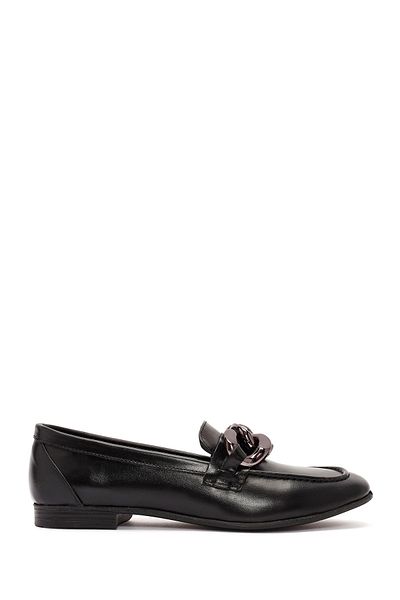 Derimod Black Leather Loafer - Accessory Detailed, Masculine 24Wfd 130118