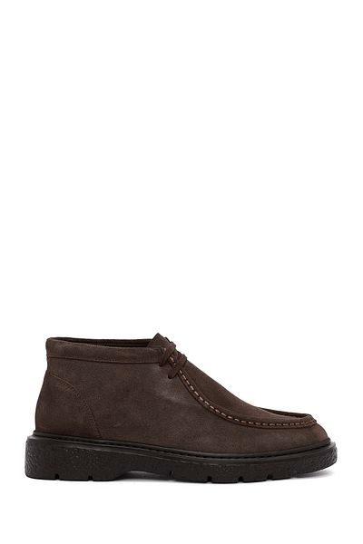 Derimod Men's Brown Lace-Up Suede Leather Casual Boots 24Wfd 630910