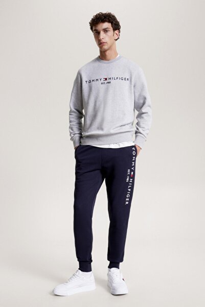 Tommy Hilfiger Erkek Göğüste Marka Logolu Ve Marka İmzalı Bisiklet Yakalı Organik Pamuklu Kollarda M
