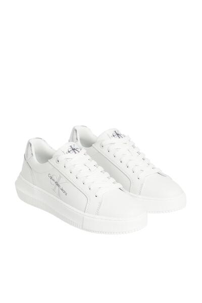 Calvin Klein Kadın Marka Logolu Günlük Kullanıma Uygun Beyaz Sneaker YW0YW01224 YBR