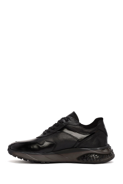 Derimod Men's Black Lace-Up Leather Sneakers 24Wfd 660514