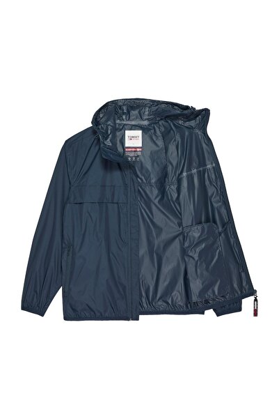 Tommy Jeans Men's Brand Logo Full Zip Elastic Cuffs And Hem Waterproof High Collar Hoodie L