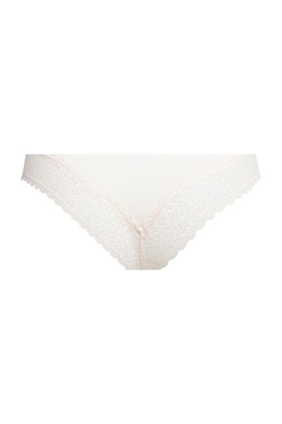 Calvin Klein Kadın Calvin Klein İmzalı Elastik Bel Bantlı Dantel Süslemeli Mikrofiber Jarseli Yükse