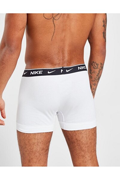 Nike Erkek Marka Logolu Elastik Bantlı Günlük Kullanıma Uygun Siyah-Beyaz-Gri Boxer 0000KE1008