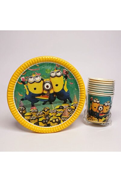 Cadde Süs Minion Temalı Tabak Bardak 8’li Set