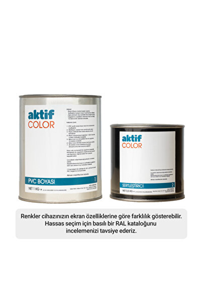 Aktif Color RAL 9005 - Jet Siyahı / Aktif Color Pvc Boyası (Pimapen Boyası) 1,5 Kg / Beyaz ve Siyah Tonlar