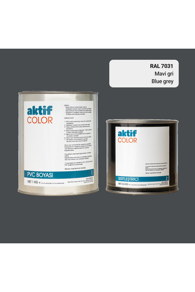 Aktif Color RAL 7031 - Mavi Gri / Aktif Color Pvc Boyası (Pimapen Boyası) 1,5 Kg / Gri Tonlar