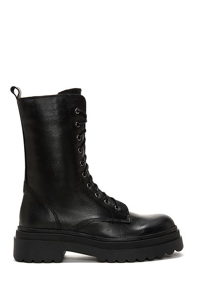 Derimod Black Leather Women's Boots - Zippered, 24WFD 182118