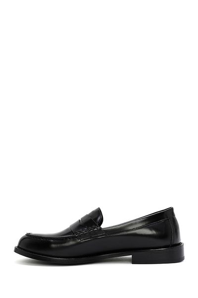 Derimod Women's Black 100% Leather, Genuine Leather Masculine Penny Loafer Shoes, Casual Shoes, Daily Shoes 24