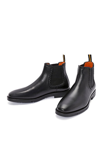 Derimod Men's Black Leather Chelsea Boots 24Wfd 730118