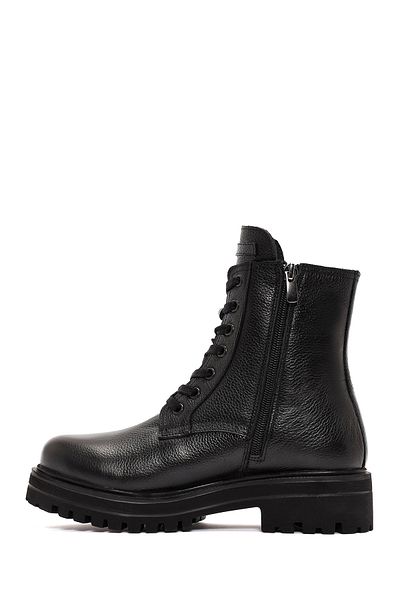Derimod Women's Black Zippered Leather Boots 24Wfd2377Ft