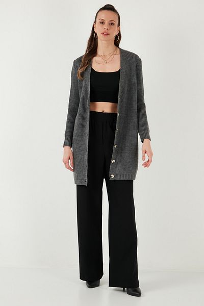 Lela 100% Acrylic Knitwear Long Cardigan - Hirka 4615044