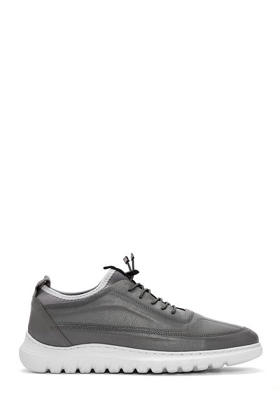 Derimod Pantofi casual din piele gri cu șireturi pentru bărbați 24SFD6820FT