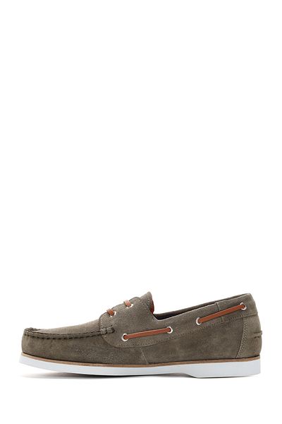 Derimod Men's Khaki Suede Leather Casual Shoes 24Sfd631010