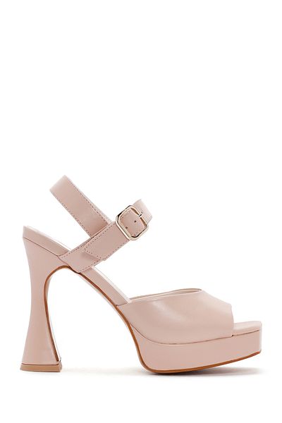 Derimod Women's Pink Ankle Strap High Heeled Shoes Sandals 24Sfe401416