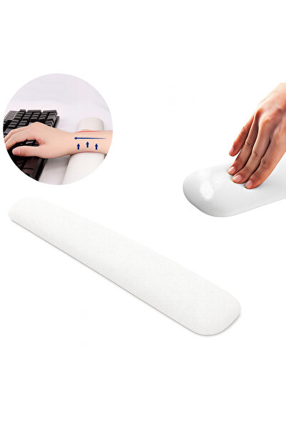 Boldy Bilek Destekli Klavye Pad Kaymaz Klavye Ped Keyboard Pedi Beyaz Klavye Pedi Klavye Desteği (1 Adet)