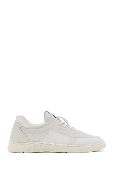 Derimod White Leather Sneaker - Men's, Lace-up, 24SFD624118