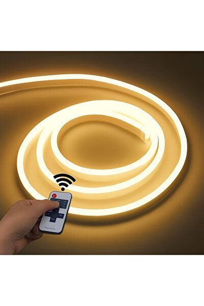 ACIKO 12 Volt Neon LED Şerit Işık Seti | 12V Adaptör + RF Kumanda Esnek ve Su...