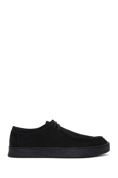 Derimod Men's Black Lace-Up Suede Leather Casual Shoes 24Sfd630810