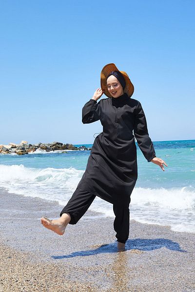 dilber fashion Bone and Bag Sports Cut Hijab Swimsuit Set