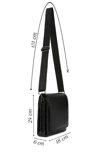 Derimod Men's Black Leather Messenger Bag 23Sbd3103Ft