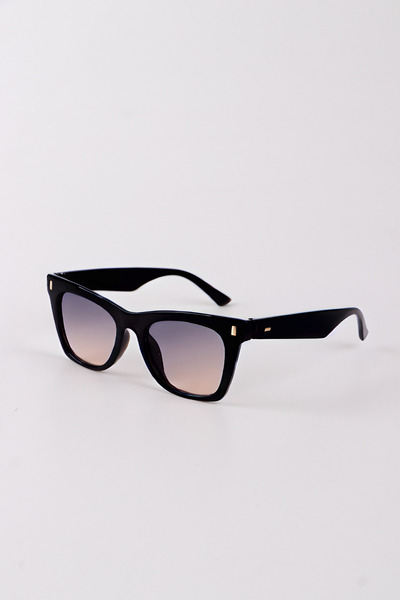 Chunky Frame Night Women's Black Smoked Cat Sunglasses